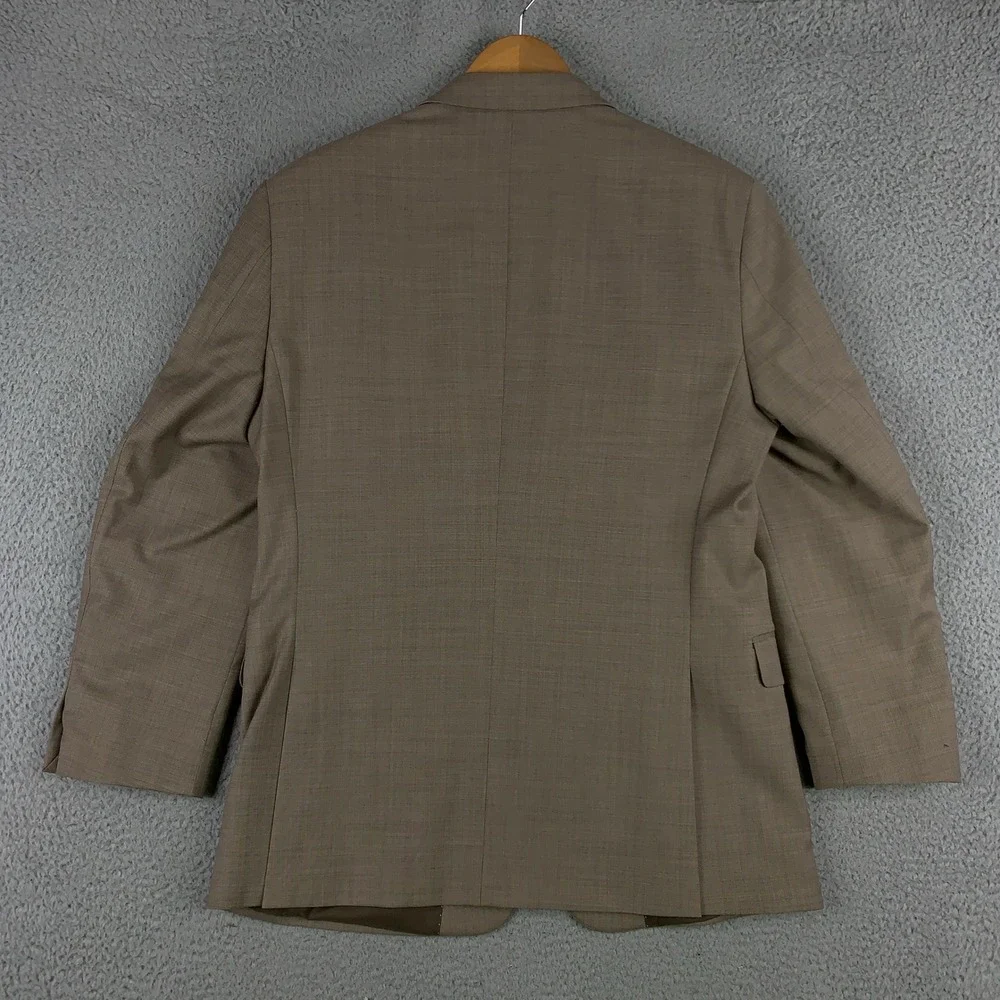 Tommy Hilfiger 2 Piece Suit 40R Modern Fit Tan 2-Button Wool Blend Pants 34x30